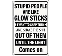 RNUMLIGH Vintage Metal Tin Signs Funny Glow Stick Comparison Poster for Home Office Farmhouse Bathroom Bar Garden Wall-Art Decor 8 X 12 inch