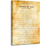 RNUMLIGH Vintage Poster - The Names of God, Scripture Art Print with Meanings, Gift for Pastor, Theologian(Framed,16x24inch(40x60cm))