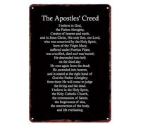 RNUMLIGH Vintage The Apostles Creed Metal Tin Sign for Entryway Hallway Mudroom Wall Decor Traditional Prayer Phrase Plaque Suitable Indoor Outdoor 8 X 12 inch