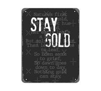 RNUMLIGH Vintage Tin Sign Stay Gold Nothing Gold Can Stay Poem Robert Frost Quote Wall-Art for Cafe Bar Home Office 8 X 12 in