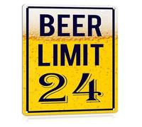 RNUMLIGH Vintage Traffic Style Metal Sign Witty Beer Limit Drinking Rules For Man Cave Tiki Bar Garage Game Room Wall Decor Plaque 8 X 12 inch