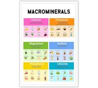 RNUMLIGH Vitamins Minerals Chart Poster Healthy Eating Food Guide Nutrition Reference Wall-Art for Kitchen Gym(Framed,16x24inch(40x60cm))