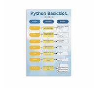 RNUMLIGH Wall-Art Poster for Programmers - Python Cheat Sheet, Coding Reference Chart, Computer Science Decor for Home Office(Framed,16x24inch(40x60cm))