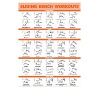 RNUMLIGH Workout Chart Poster Core Exercise Guide Stability Training Gliding Movements for Home Gym Fitness(Framed,12x18inch(30x45cm))