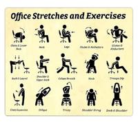 RNUMLIGH Workplace Stretching Metal Tin Sign Seated Exercise Chart For Computer User Employee Break Room Lounge Wall-Art 8 X 12 inch