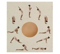 RNUMLIGH Yoga Sequence Poster Poses Chart Modern Wall-Art for Office Home Decor Vintage Style Flow Diagram Multiple Rooms(Framed,12x18inch(30x45cm))