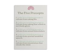 RNUMLIGH Zen Philosophy Wall-Art Spiritual Guide Canvas Print with Buddhist Principles for Home Office Decor(Framed,12x18inch(30x45cm))