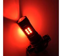 Rnvinry Lot de 2 lampes de brouillard LED pour PSX24W 2504 12276 PG20-7 Blanc 6000 K Ampoules 3030-SMD Projecteur de voiture (rouge)