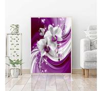 RNXAOPEN Diamond Painting Adulte Fleur Violette, DIY Diamond Painting Fleur, Broderie Diamant Cristal Art Kits, Peinture Diamant Strass Point de Croix Kits, pour, Cadeau pour Femmes 30x40 cm PJY2 P-I