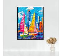 RNXAOPEN Diamond Painting Bateau Diamond Painting Adulte Voilier, Peinture Diamant Activité Manuelle Adulte, DIY Tableau Diamant Cristal Broderie Point de Croix Kits, pour Cadeau 50 x 70 cm PJY9 2-Q