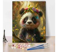 RNXAOPEN Peinture par NuméRo Adulte Affiche Vintage Animal Panda - Activité Manuelle Kit de Loisir Créatif DIY NuméRo D'Art Complet - 40x50cm 3517-M