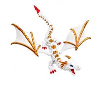 RNXSIB Figurine de dragon double corne avec ailes (22 cm) | Jouet de dragon mobile, décoration sur le bureau, l'étagère ou pour les voyages, pliage et rotation avec effet dégradé