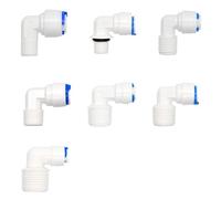 RO Aquarium Accessories Quick Connector Male Thread 1/8 1/4 3/8 1/2 3/4 Adapter Elbow Combination Tube 5PCS(3l8Tube-1l4Thread)