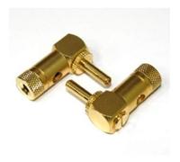 RO&CO Lot de 2 connecteurs de haut-parleur type banane. Coudé 90o. Pour câble d'enceinte jusqu'à 4,0 mm de section. Réf. BN-203-2