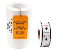 RO - Ligne Blanche® - Pack de 5 rouleaux de tour de 2000 tickets alphanumériques de couleur blanche Fabriqué en Espagne
