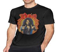 Ro-Nnie Ja-Mes Dio Man Breathable T Shirt Casual Round Neck Easy Tee Soft Tees Men's Male Black XXL