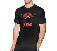 Ro-Nnie Ja-Mes Dio Man Classic Breathable T Shirt Casual Round Neck Easy Tee Fashion Short Sleeve Black Manches Courtes(X-Large)
