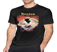 Ro-Nnie Ja-Mes Dio Rising Men Breathable T Shirt Casual Round Neck Easy Tee Music Short Sleeve Black M