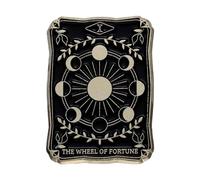 Ro Rox Carte De Tarot Broche en Émail Soleil Lune Étoiles Broche Wicca Horoschope Magique, Noir, Roue