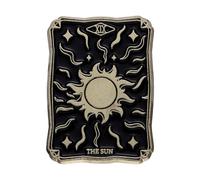 Ro Rox Carte De Tarot Broche en Émail Soleil Lune Étoiles Broche Wicca Horoschope Magique, Noir, Soleil