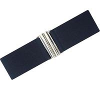 Ro Rox Ceinture Large Élastique Femme Taille Haute Style Rétro Vintage - Ceinture Stretch pour Robes, Années 50 - Boucle Moderne, Plusieurs Couleurs - Noir (L)