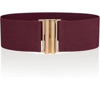 Ro Rox Ceinture Large Élastique Femme Taille Haute Style Rétro Vintage - Ceinture Stretch pour Robes, Années 57, Bordeaux et or, M