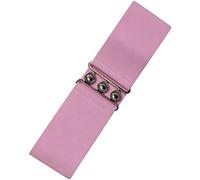 Ro Rox Ceinture Large Élastique Femme Taille Haute Style Rétro Vintage - Ceinture Stretch pour Robes, Années 50 - Boucle Argent ou Or - Taille 40-44 - Rose (Baby Pink) (Medium)