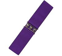 Ro Rox Ceinture Large Élastique Femme Taille Haute Style Rétro Vintage - Ceinture Stretch pour Robes, Années 50 - Boucle Argent ou Or - Taille 40-44 - Violette (Medium)