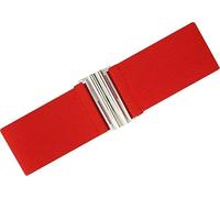 Ro Rox Ceinture Large Élastique Femme Taille Haute Style Rétro Vintage - Ceinture Stretch pour Robes, Années 50 - Boucle Moderne, Plusieurs Couleurs - rouge (S)