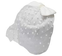 Ro Rox Chapeau Classique de Grâce de Perles Filet Vintage Rétro 1950's pour Femme, Taille Unique, Blanc