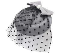 Ro Rox Chapeau Grace de Perles Filet Vintage Retro 1940 1950 Fascinator Party Mariage - Gris