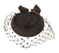 Ro Rox Chapeau Grace de Perles Filet Vintage Retro 1940 1950 Fascinator Party Mariage (Marron)