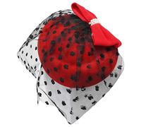 Ro Rox Chapeau Grace de Perles Filet Vintage Retro 1940 1950 Fascinator Party Mariage - Rouge
