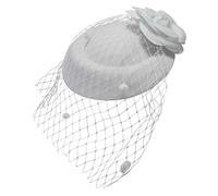 Ro Rox Chapeau Ruby de Rose Filet Vintage Retro 1940 1950 Fascinator Party Mariage - Blanc-Blanc