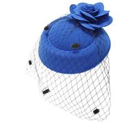 Ro Rox Chapeau Ruby de Rose Filet Vintage Retro 1940 1950 Fascinator Party Mariage - Bleu