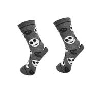 Ro Rox Chaussettes gothiques squelette crâne chauve-souris Voodoo unisexe, Gris, Taille Unique