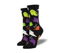 Ro Rox Chaussettes gothiques squelette crâne chauve-souris Voodoo unisexe, Noir Bouh, Taille Unique