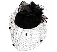 Ro Rox Filet à volants Bibi Fleur Chapeau Rétro Pinup Années 40 50 Fête Mariage, Noir, Taille Unique