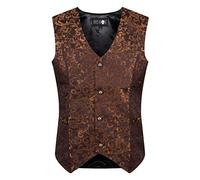 Ro Rox Gilet Brocart Formel pour Homme de de Goth Steampunk - Marron (Small)