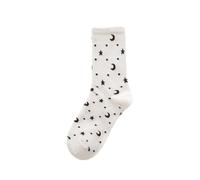 Ro Rox Lune étoile Chat Chaussettes Wicca Gothique Céleste Côtelé Coton Unisexe, Blanc, Taille Unique