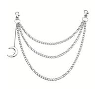 Ro Rox Pendentif Lune Lunaire Gothique Punk Triple Ceinture Chaîne Accessoires Porteclés Unisexe