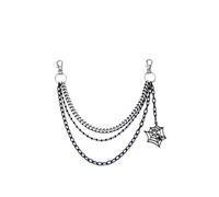 Ro Rox Toile d'araignée Triple Chaîne Pendentif Gothique Punk accessoire, Noir, Taille unique