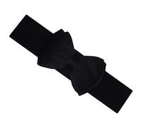 Ro Rox Vera Ceinture Large Élastique Années 1950 Vintage Retro Pin-Up Noeud Papillon Satin (Noir, L)