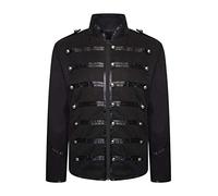 Ro Rox Veste de Parade Musique Batteur Officier Militaire de Homme - Noir et Noir (L)