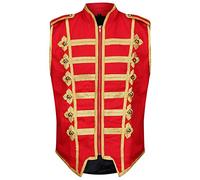 Ro Rox Veste Gilet Homme Fanfare Parade Batteur de Rouge & Or (S)