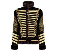 Ro Rox Veste Homme Or Hussar Fausse Fourrure - Noir et Or (XS)