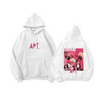 RO-SE Album APT Hoodie 2024 Blink Support imprimé Merch Sweat Coton Style étoile Chemise Hauts(White,S)