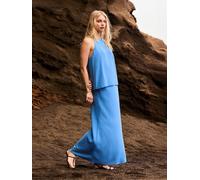Ro & Zo Ro & Zo Linen Blend Bias Skirt Bleu EU 36 (UK 8)