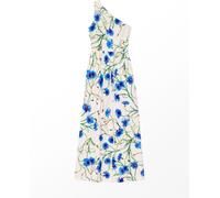 Ro & Zo Ro & Zo White Aubrey Clematis Print One Shoulder Dress White 44