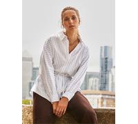 Ro & Zo Ro & Zo White Stripe Channel Waist Shirt White 10